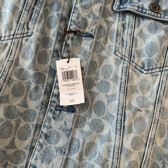 🔥🔥🔥 COACH TOP RATED Signature Denim Jacket SIZE XS🔥🔥🔥 - Picture 4 of 7